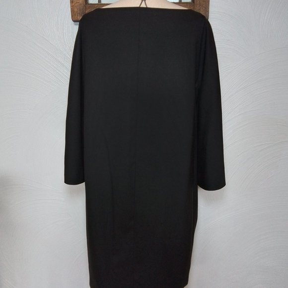 Liz Claiborne Collarless 3/4 Sleeve Longline Jacket in Black size 12 - Picture 4 of 5